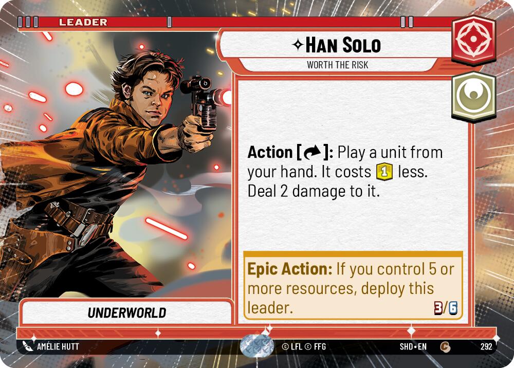 Han Solo - Worth the Risk (292) (Hyperspace) (292) [Shadows of the Galaxy] | Shuffle n Cut Hobbies & Games
