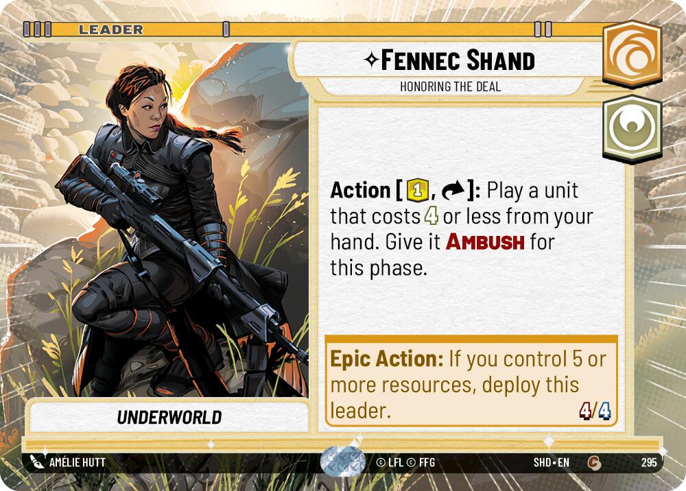 Fennec Shand - Honoring the Deal (295) (Hyperspace) (295) [Shadows of the Galaxy] | Shuffle n Cut Hobbies & Games