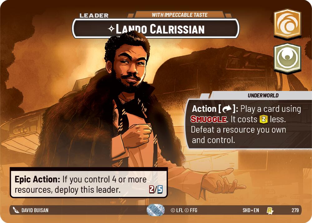 Lando Calrissian - With Impeccable Taste (279) (Showcase) (279) [Shadows of the Galaxy] | Shuffle n Cut Hobbies & Games