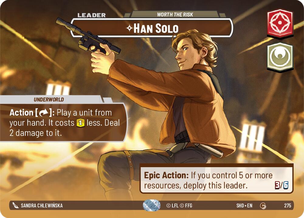 Han Solo - Worth the Risk (275) (Showcase) (275) [Shadows of the Galaxy] | Shuffle n Cut Hobbies & Games