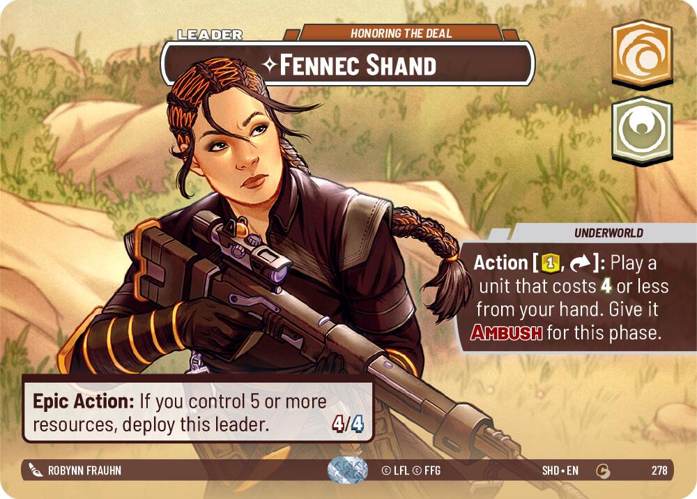 Fennec Shand - Honoring the Deal (278) (Showcase) (278) [Shadows of the Galaxy] | Shuffle n Cut Hobbies & Games