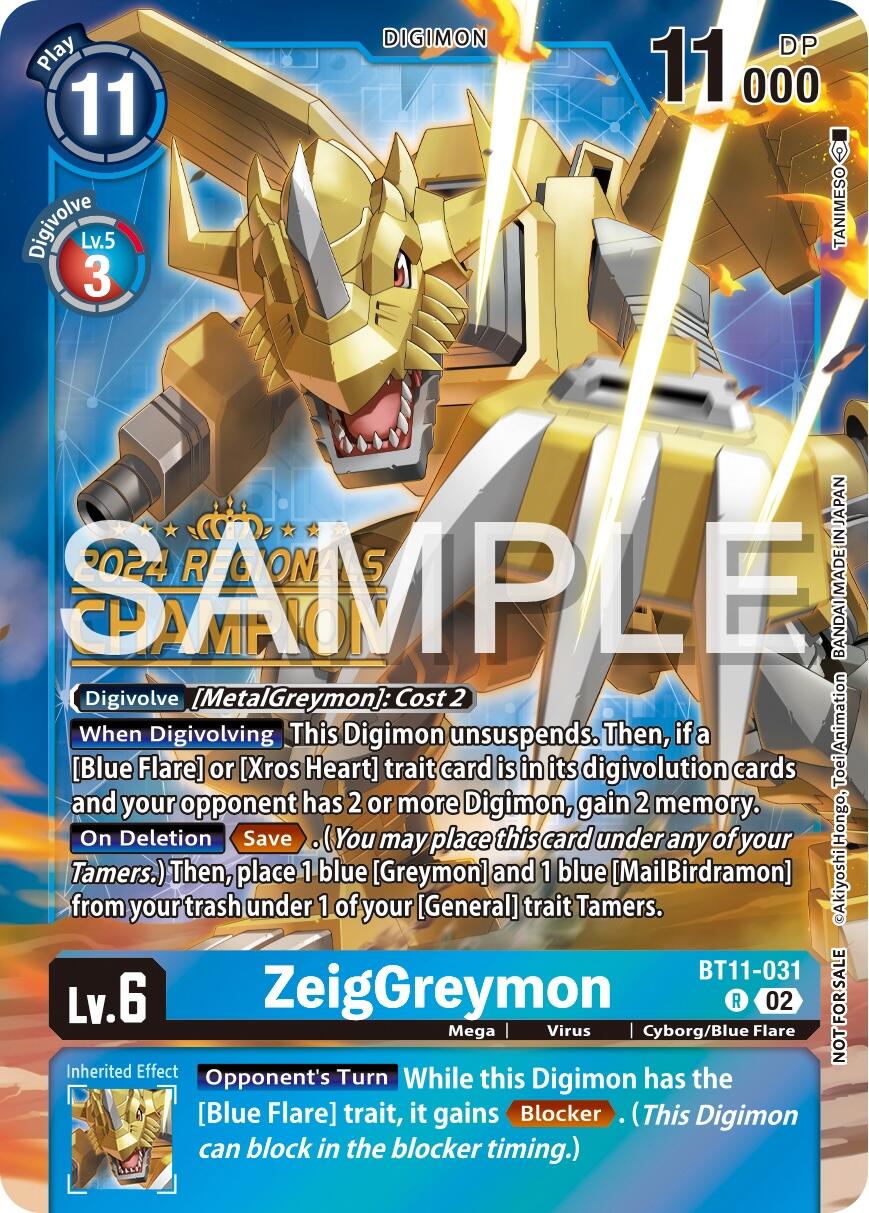 ZeigGreymon [BT11-031] (2024 Regionals Champion) [Dimensional Phase] | Shuffle n Cut Hobbies & Games