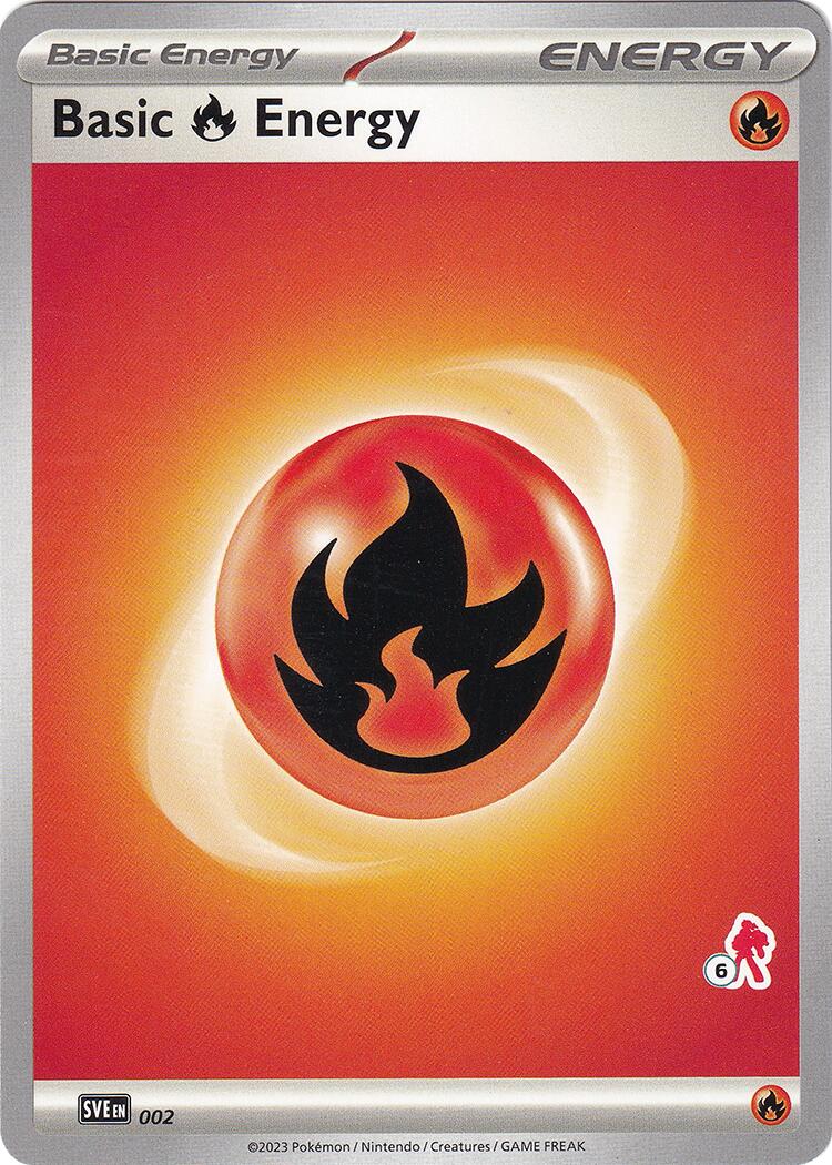 Basic Fire Energy (002) (Armarouge Stamp #6) [Battle Academy 2024] | Shuffle n Cut Hobbies & Games
