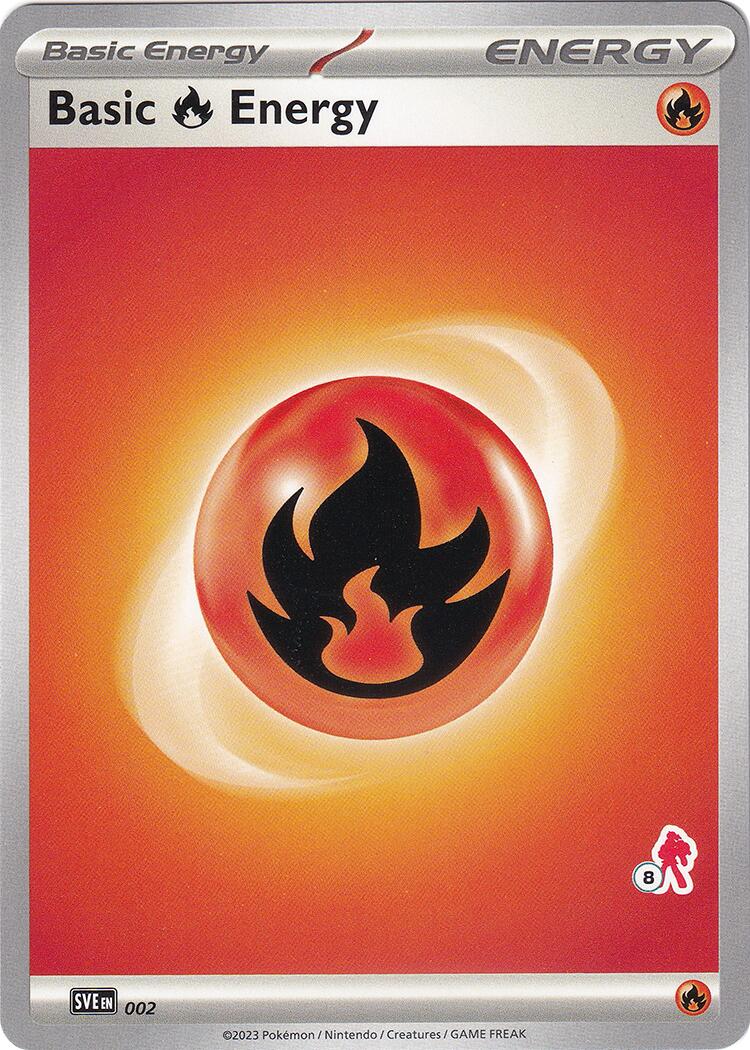 Basic Fire Energy (002) (Armarouge Stamp #8) [Battle Academy 2024] | Shuffle n Cut Hobbies & Games