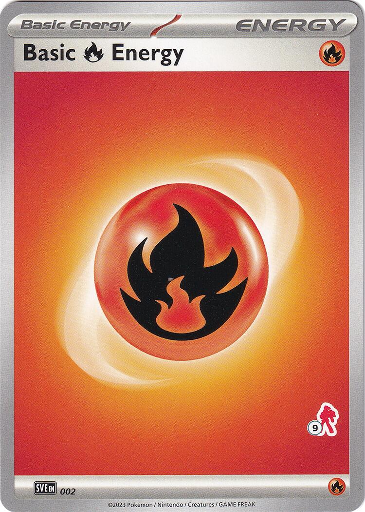 Basic Fire Energy (002) (Armarouge Stamp #9) [Battle Academy 2024] | Shuffle n Cut Hobbies & Games