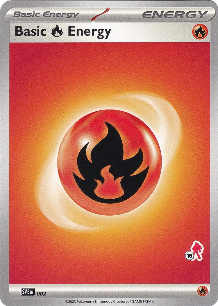 Basic Fire Energy (002) (Armarouge Stamp #16) [Battle Academy 2024] | Shuffle n Cut Hobbies & Games