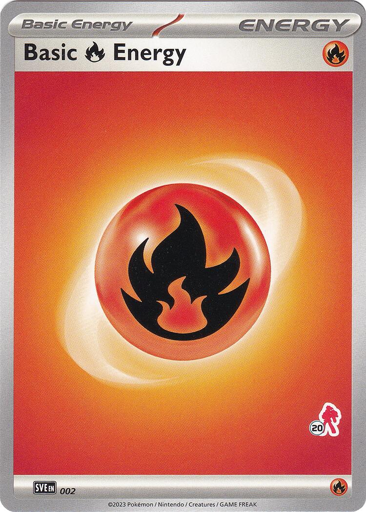 Basic Fire Energy (002) (Armarouge Stamp #20) [Battle Academy 2024] | Shuffle n Cut Hobbies & Games