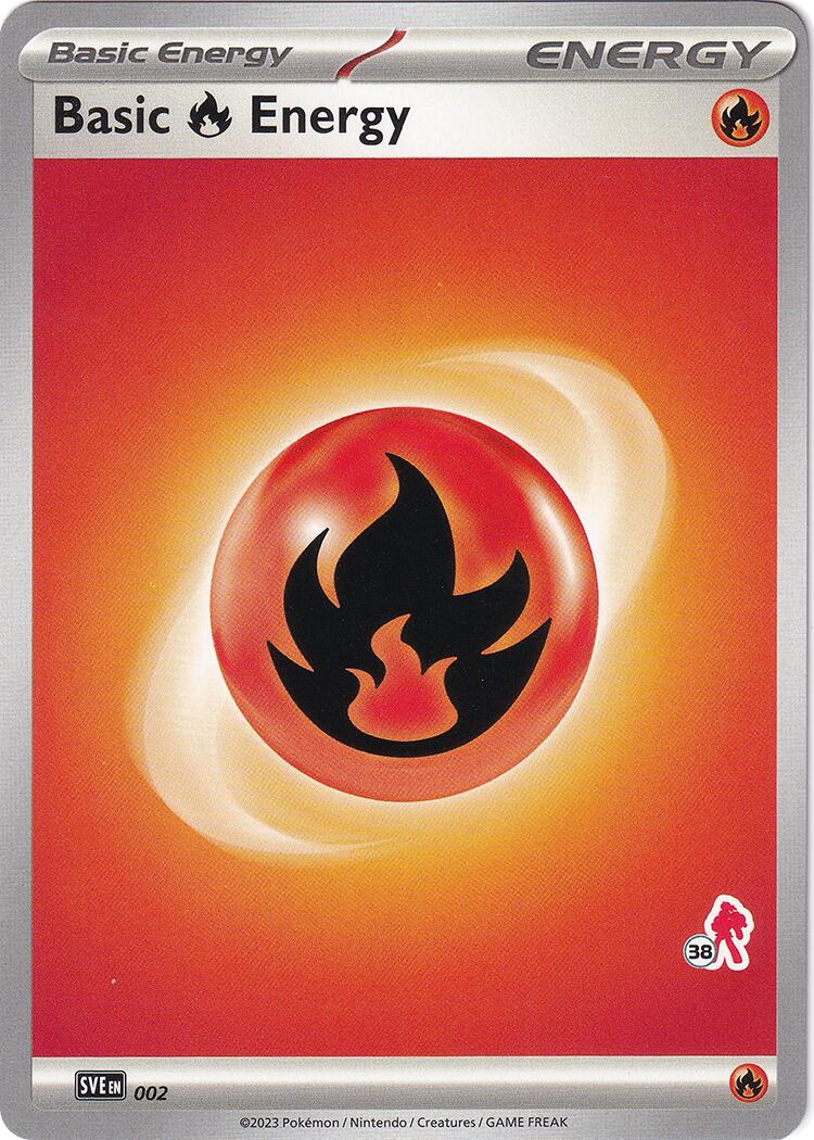 Basic Fire Energy (002) (Armarouge Stamp #38) [Battle Academy 2024] | Shuffle n Cut Hobbies & Games