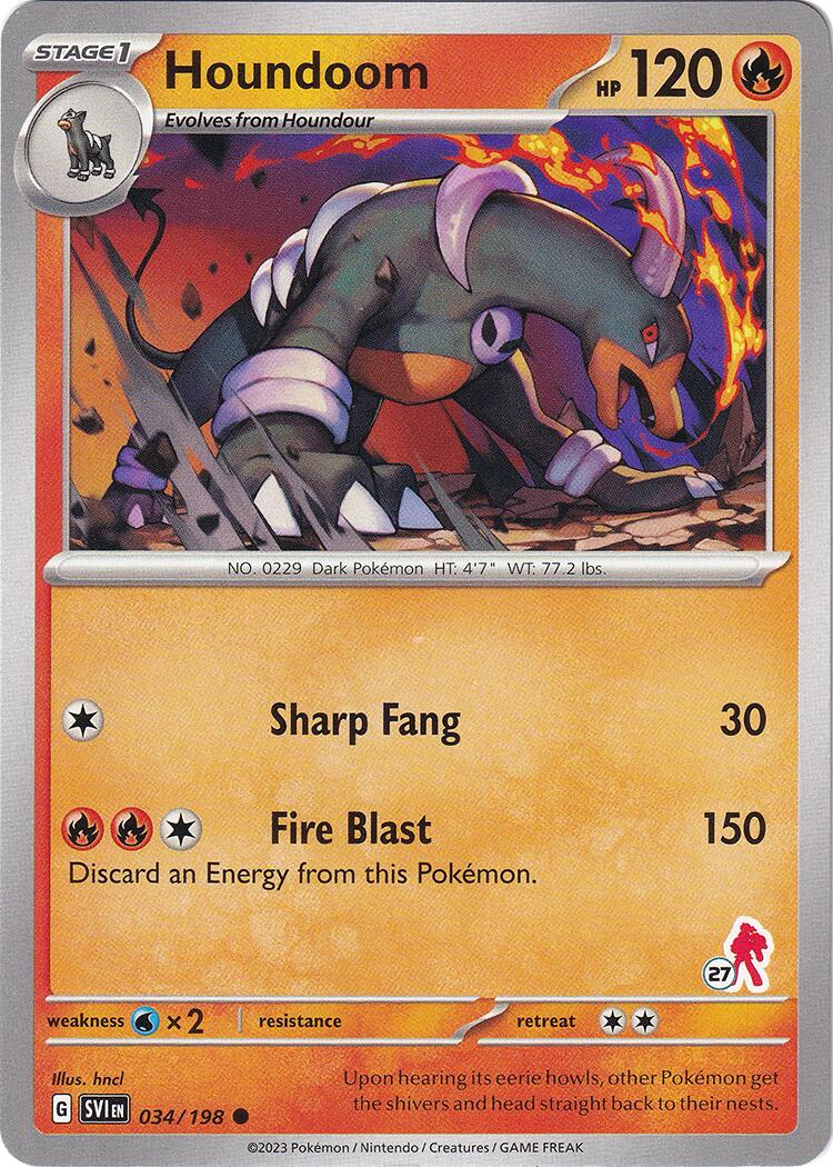 Houndoom (034/198) (Armarouge Stamp #27) [Battle Academy 2024] | Shuffle n Cut Hobbies & Games