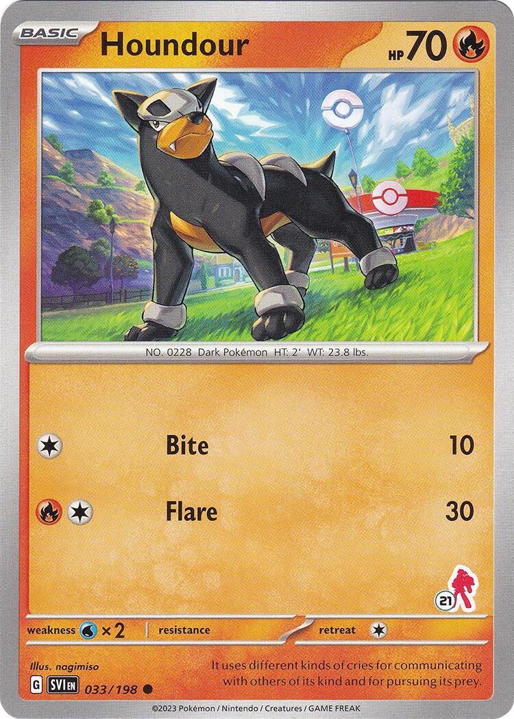 Houndour (033/198) (Armarouge Stamp #21) [Battle Academy 2024] | Shuffle n Cut Hobbies & Games