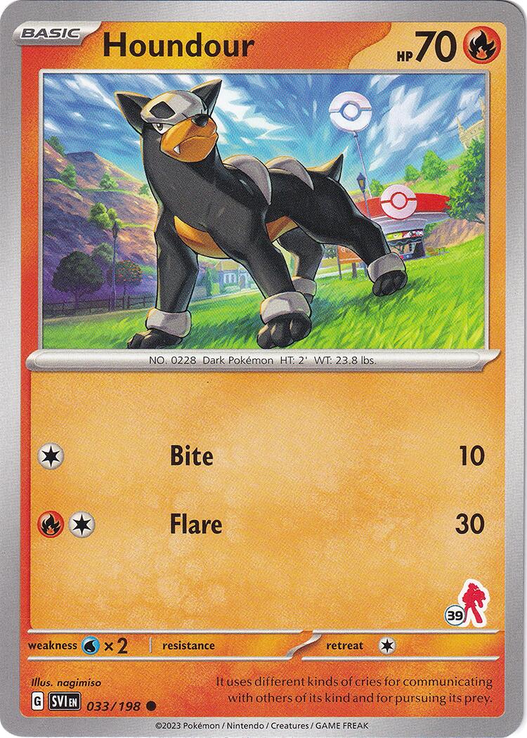 Houndour (033/198) (Armarouge Stamp #39) [Battle Academy 2024] | Shuffle n Cut Hobbies & Games