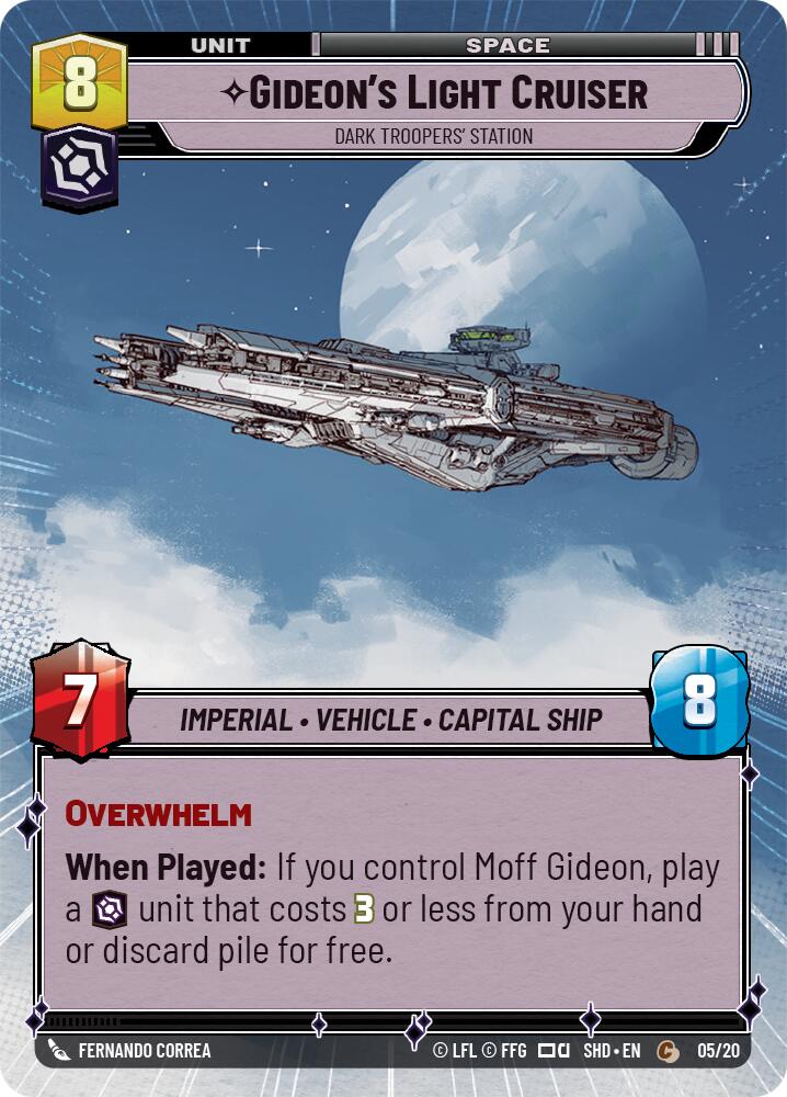 Gideon's Light Cruiser - Dark Troopers' Station (05/20) (Hyperspace) (05/20) [Shadows of the Galaxy: Weekly Play] | Shuffle n Cut Hobbies & Games