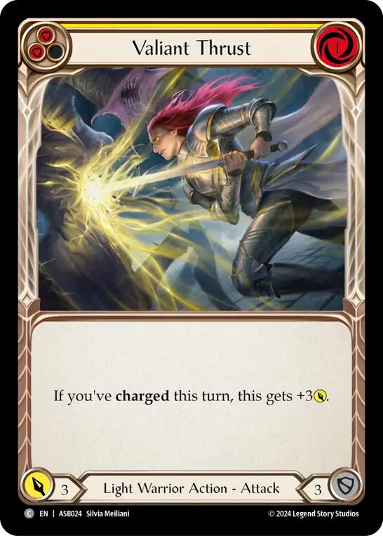 Valiant Thrust (Yellow) [ASB024] (Armory Deck: Boltyn) | Shuffle n Cut Hobbies & Games