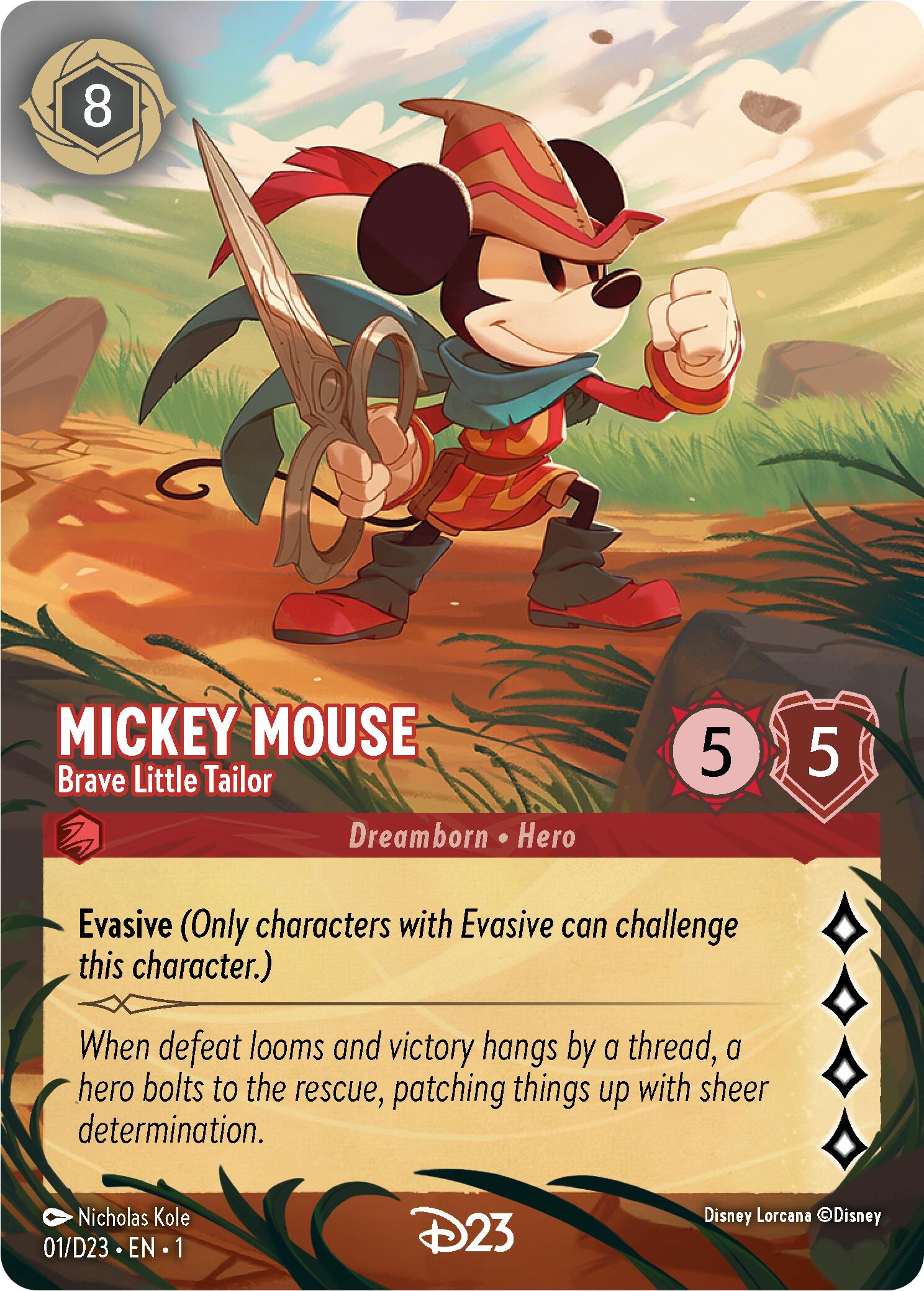 Mickey Mouse - Brave Little Tailor (Extended Art) (1) [D23 Promos] | Shuffle n Cut Hobbies & Games