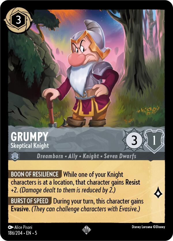 Grumpy - Skeptical Knight (186/204) [Shimmering Skies] | Shuffle n Cut Hobbies & Games