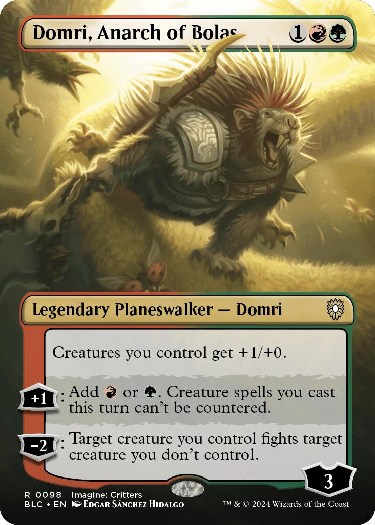 Domri, Anarch of Bolas (Borderless) [Bloomburrow Commander] | Shuffle n Cut Hobbies & Games