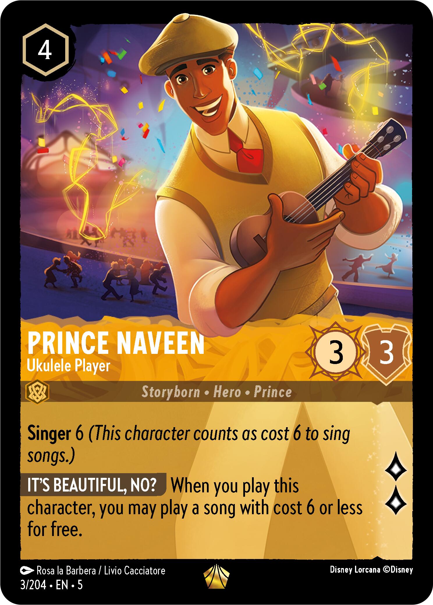 Prince Naveen - Ukulele Player (3/204) [Shimmering Skies] | Shuffle n Cut Hobbies & Games
