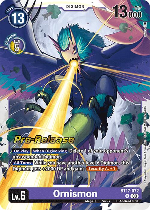 Ornismon [BT17-072] [Secret Crisis Pre-Release Cards] | Shuffle n Cut Hobbies & Games