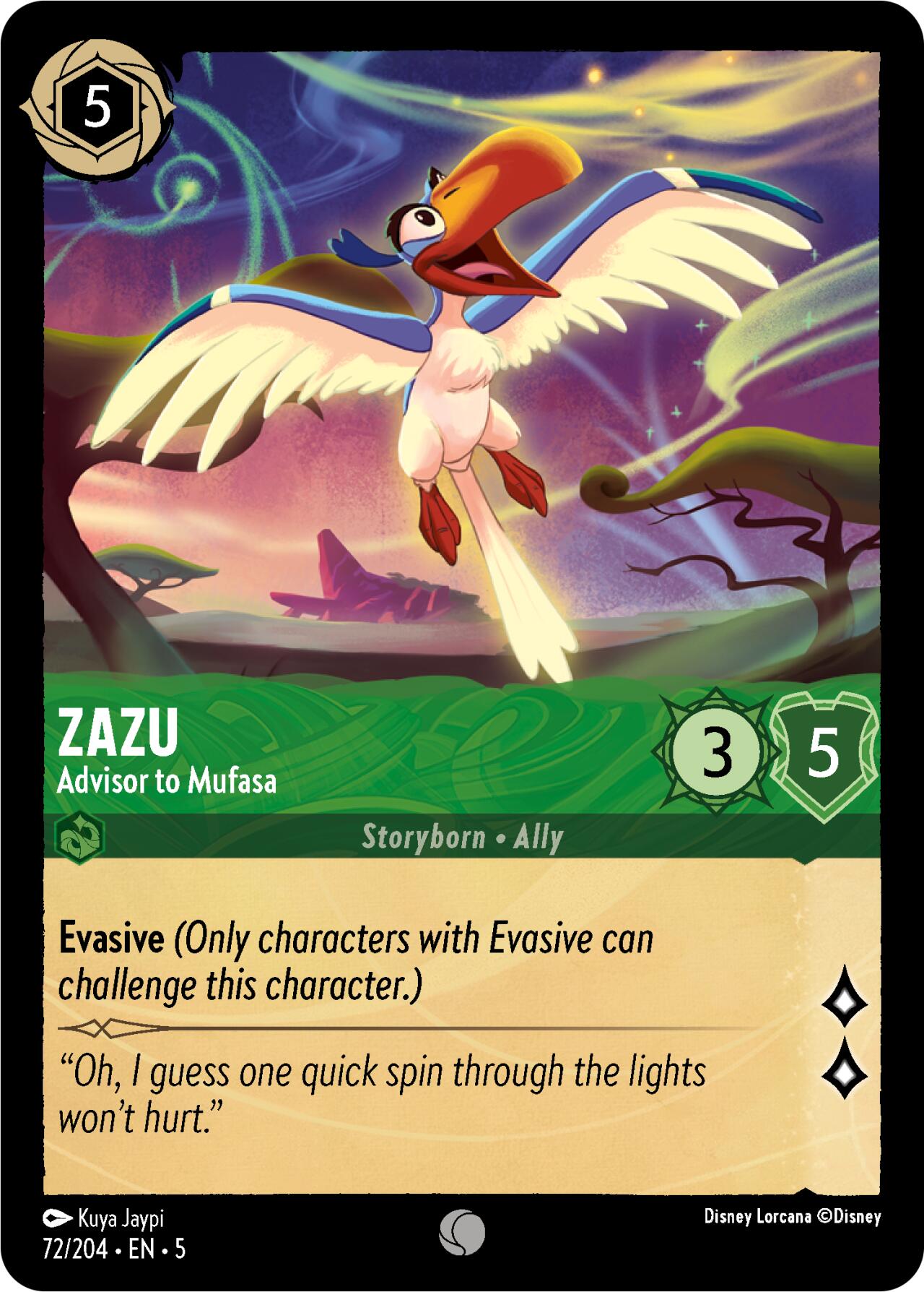 Zazu - Advisor to Mufasa (72/204) [Shimmering Skies] | Shuffle n Cut Hobbies & Games