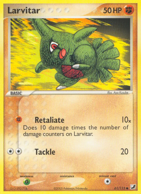 Larvitar (61/115) [EX: Unseen Forces] | Shuffle n Cut Hobbies & Games