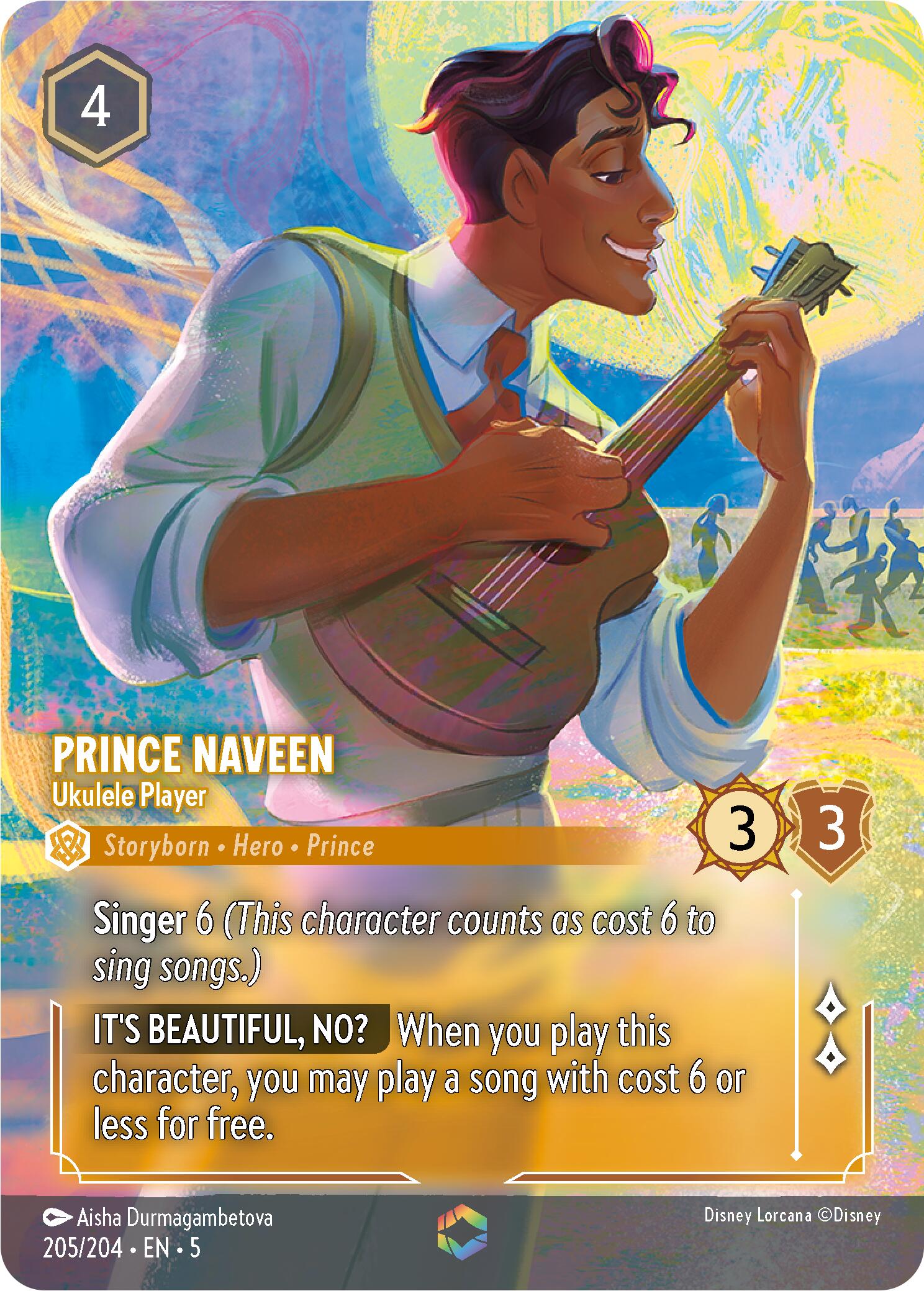 Prince Naveen - Ukulele Player (Enchanted) (205/204) [Shimmering Skies] | Shuffle n Cut Hobbies & Games