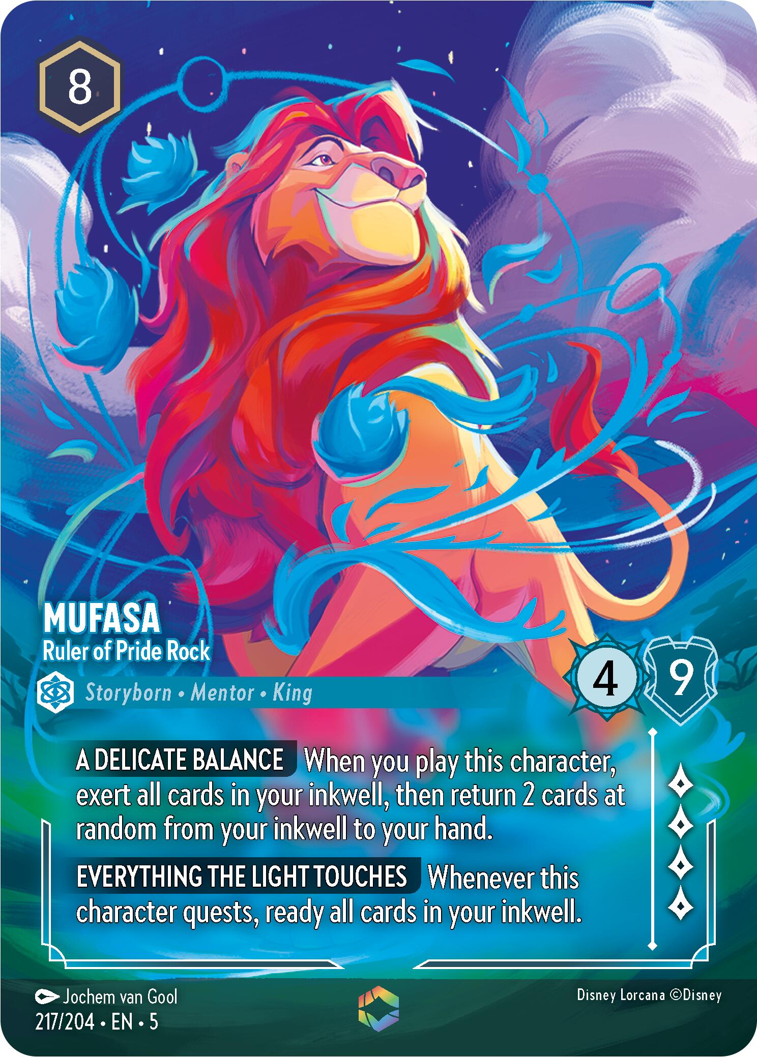 Mufasa - Ruler of Pride Rock (Enchanted) (217/204) [Shimmering Skies] | Shuffle n Cut Hobbies & Games