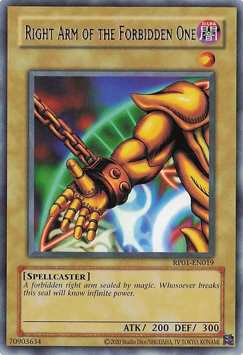 Right Arm of the Forbidden One [RP01-EN019] Rare | Shuffle n Cut Hobbies & Games