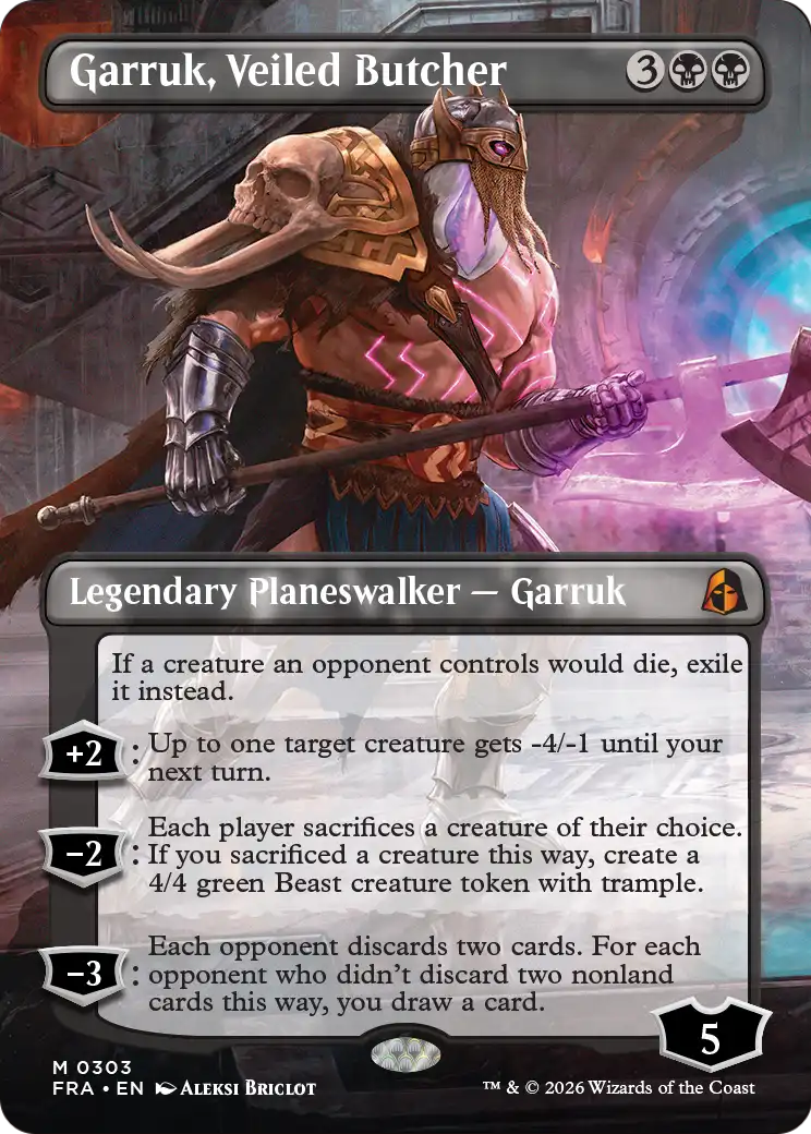 Garruk, Veiled Butcher (Borderless) [Reality Fracture] | Shuffle n Cut Hobbies & Games