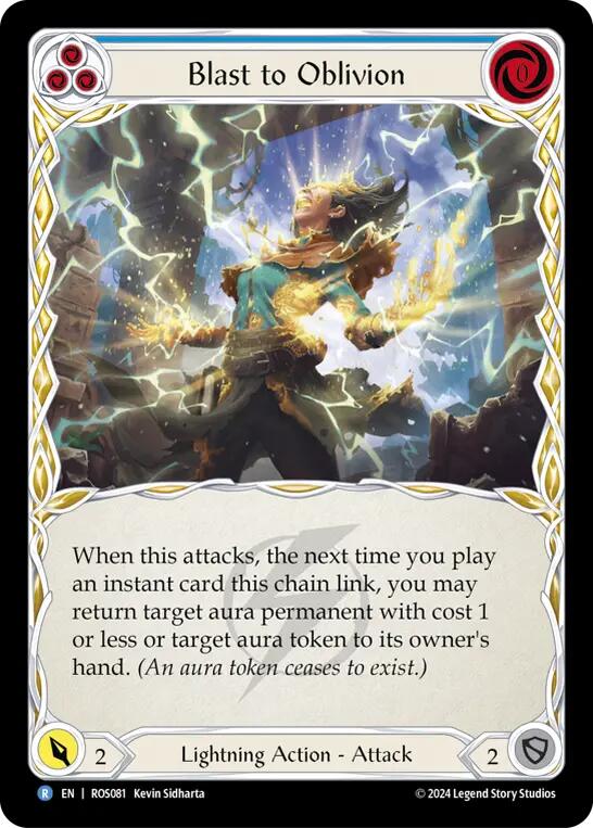 Blast to Oblivion (Blue) [ROS081] (Rosetta)  Rainbow Foil | Shuffle n Cut Hobbies & Games