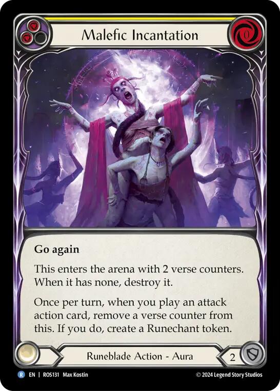 Malefic Incantation (Yellow) [ROS131] (Rosetta)  Rainbow Foil | Shuffle n Cut Hobbies & Games