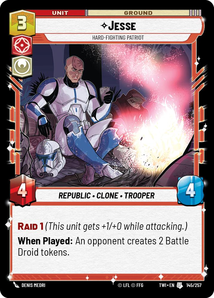 Jesse - Hard-Fighting Patriot (145/257) (145/257) [Twilight of the Republic] | Shuffle n Cut Hobbies & Games
