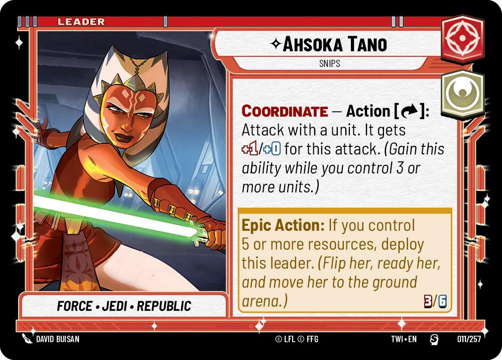 Ashoka Tano - Snips (011/257) (011/257) [Twilight of the Republic] | Shuffle n Cut Hobbies & Games