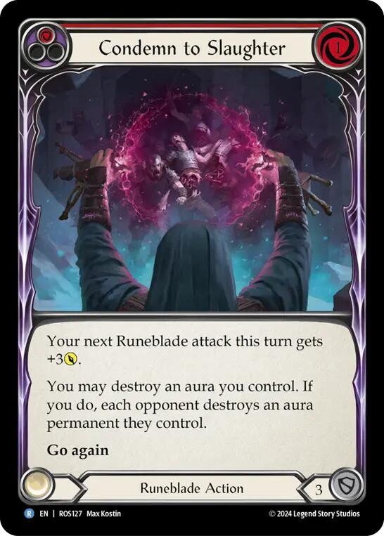 Condemn to Slaughter (Red) [ROS127] (Rosetta)  Rainbow Foil | Shuffle n Cut Hobbies & Games