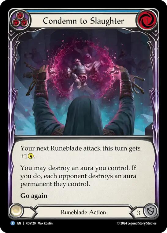 Condemn to Slaughter (Blue) [ROS129] (Rosetta)  Rainbow Foil | Shuffle n Cut Hobbies & Games