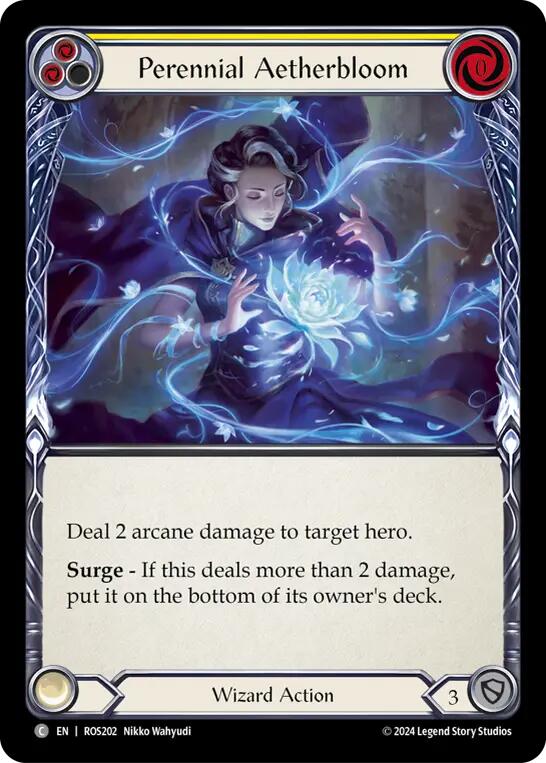 Perennial Aetherbloom (Yellow) [ROS202] (Rosetta)  Rainbow Foil | Shuffle n Cut Hobbies & Games