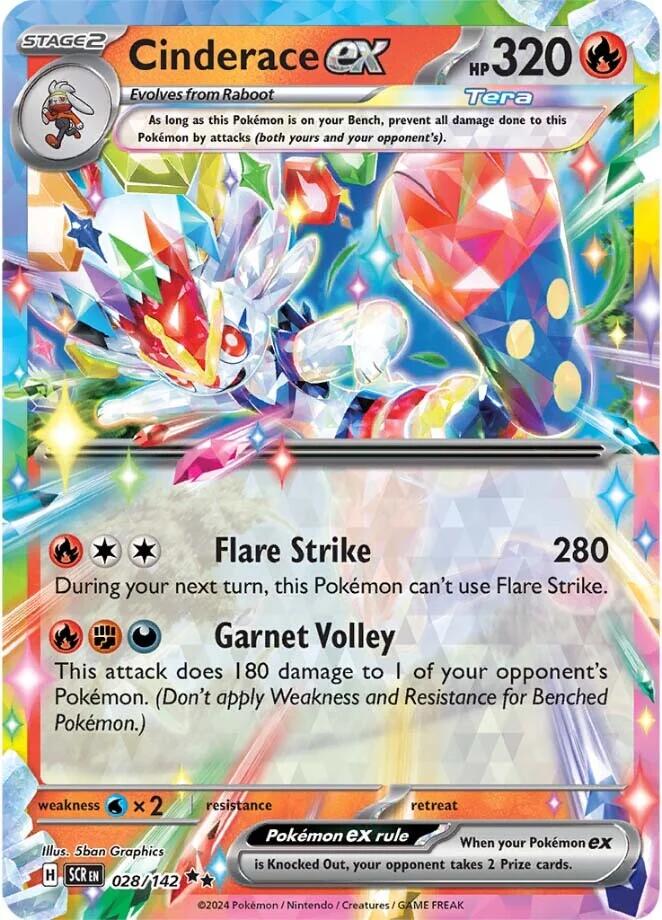 Cinderace ex (028/142) [Scarlet & Violet: Stellar Crown] | Shuffle n Cut Hobbies & Games