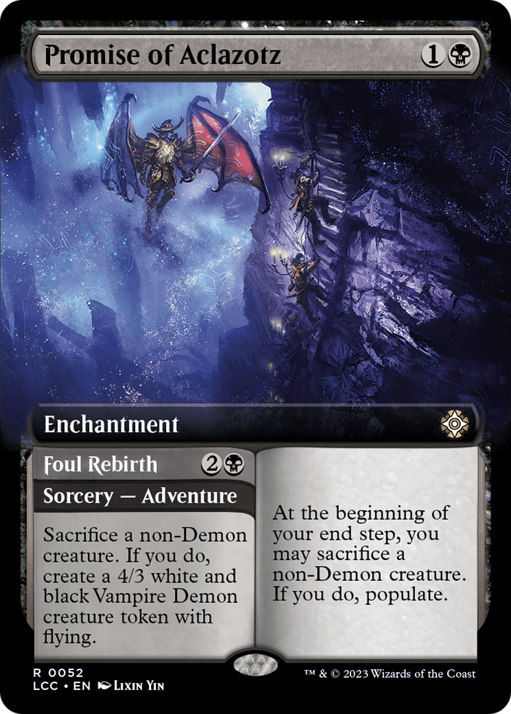 Promise of Aclazotz // Foul Rebirth (Extended Art) [The Lost Caverns of Ixalan Commander] | Shuffle n Cut Hobbies & Games