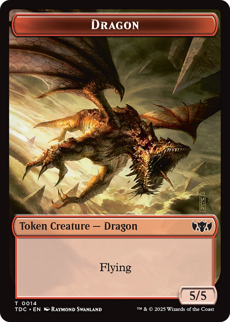 Copy // Dragon (0014) Double-Sided Token [Tarkir: Dragonstorm Commander Tokens] | Shuffle n Cut Hobbies & Games