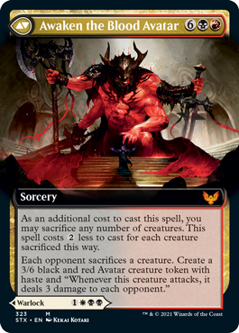 Extus, Oriq Overlord // Awaken the Blood Avatar (Extended Art) [Strixhaven: School of Mages] | Shuffle n Cut Hobbies & Games