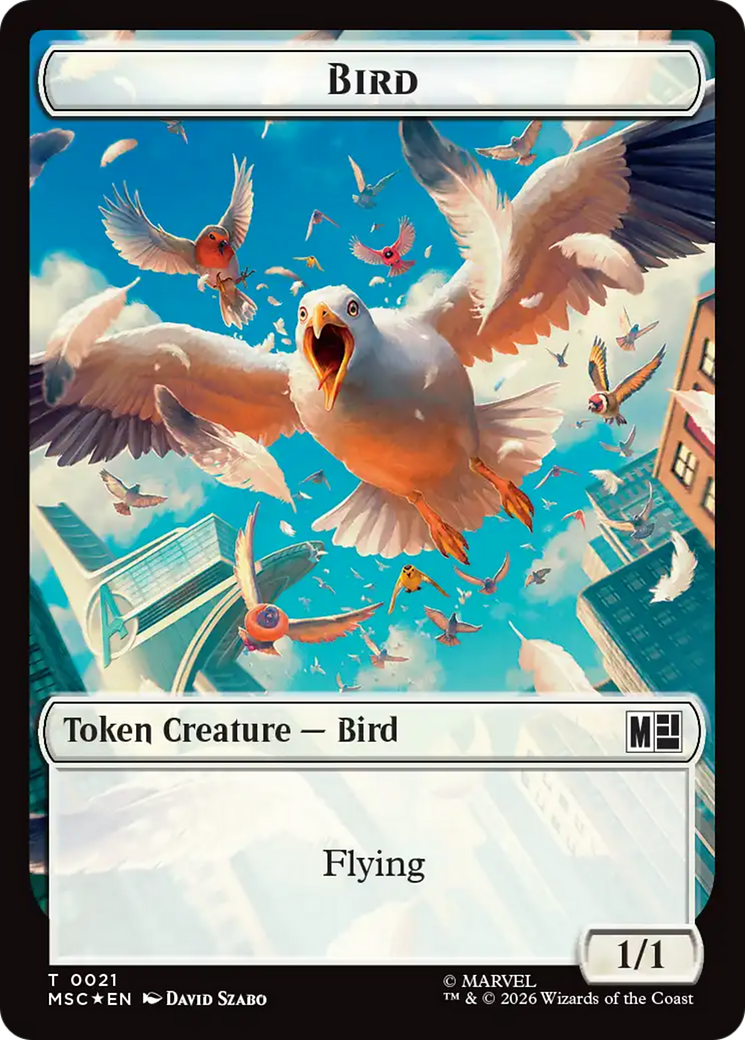 Treasure (027) // Bird (021) Double-Sided Token (Surge Foil) [Marvel Super Heroes Commander Tokens] | Shuffle n Cut Hobbies & Games
