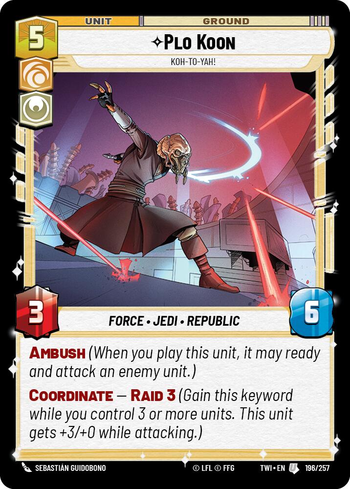 Plo Koon - Koh-to-yah! (196/257) (196/257) [Twilight of the Republic] | Shuffle n Cut Hobbies & Games