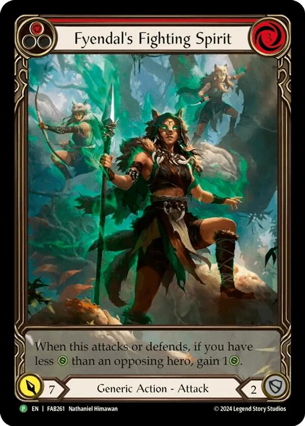 Fyendal's Fighting Spirit (Red) [FAB261] (Promo)  Rainbow Foil | Shuffle n Cut Hobbies & Games