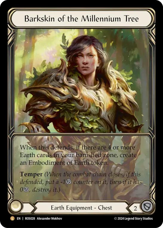 Barkskin of the Millennium Tree (Extended Art) [ROS028] (Rosetta)  Cold Foil | Shuffle n Cut Hobbies & Games