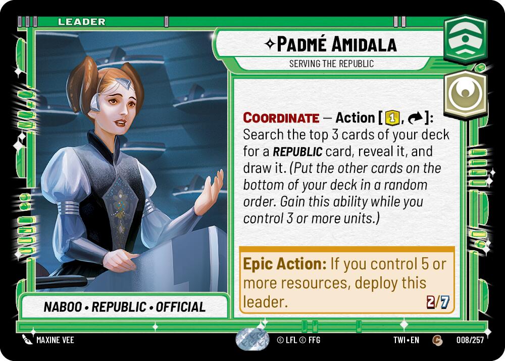 Padme Amidala - Serving the Republic (008/257) (008/257) [Twilight of the Republic] | Shuffle n Cut Hobbies & Games