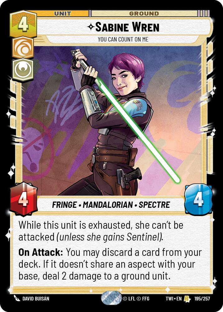 Sabine Wren - You Can Count On Me (195/257) (195/257) [Twilight of the Republic] | Shuffle n Cut Hobbies & Games