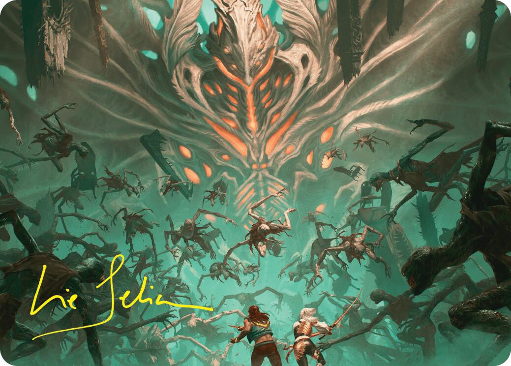 Valgavoth's Onslaught Art Card (Gold-Stamped Signature) [Duskmourn: House of Horror Art Series] | Shuffle n Cut Hobbies & Games