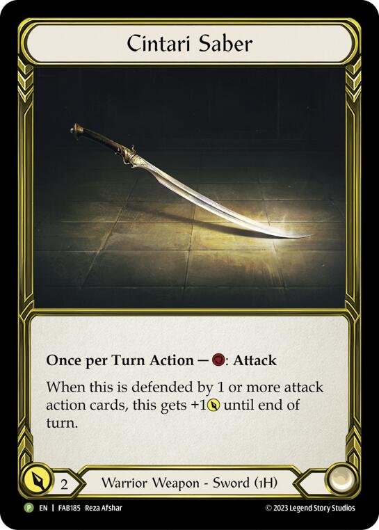 Cintari Saber [FAB185] (Promo)  Cold Foil | Shuffle n Cut Hobbies & Games