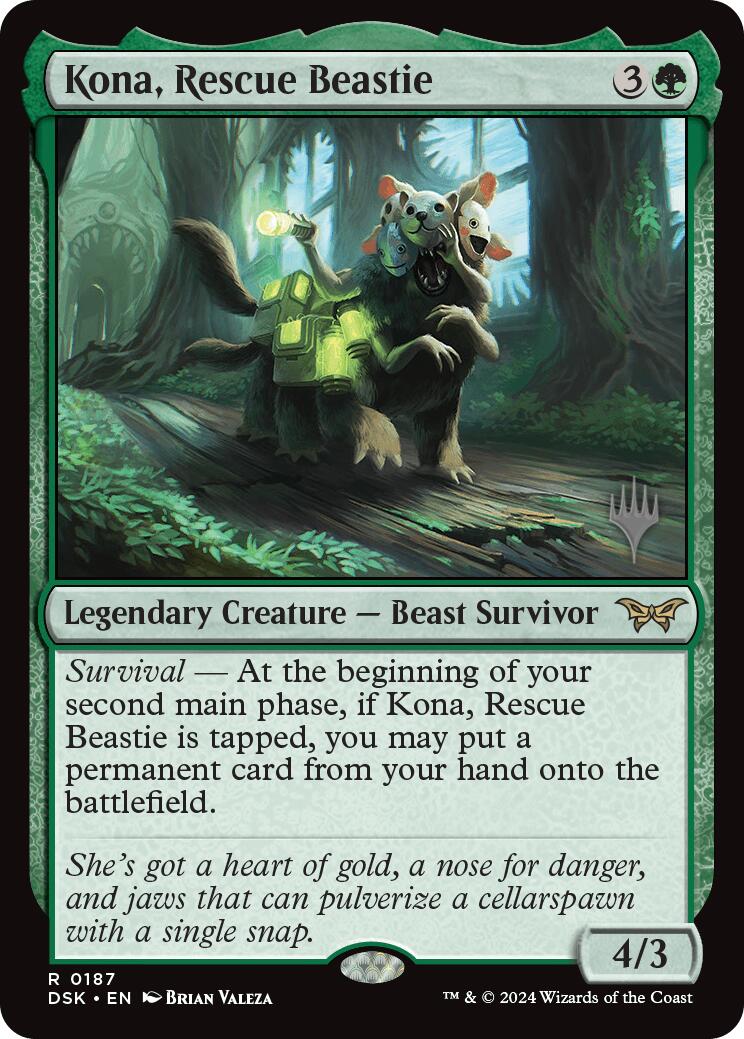 Kona, Rescue Beastie (0187) (Promo Pack) [Duskmourn: House of Horror Promos] | Shuffle n Cut Hobbies & Games
