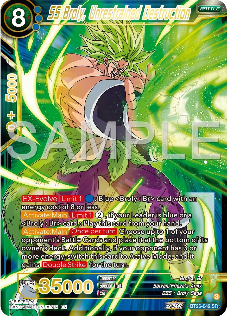 SS Broly, Unrestrained Destruction (BT26-049) [Ultimate Advent] | Shuffle n Cut Hobbies & Games