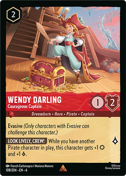 Wendy Darling - Courageous Captain (108/204) [Azurite Sea] | Shuffle n Cut Hobbies & Games